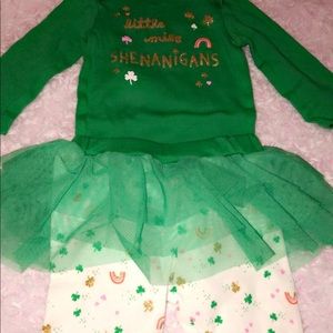 Matching St. Patrick’s Day outfit. “Little Miss Shenanigans”